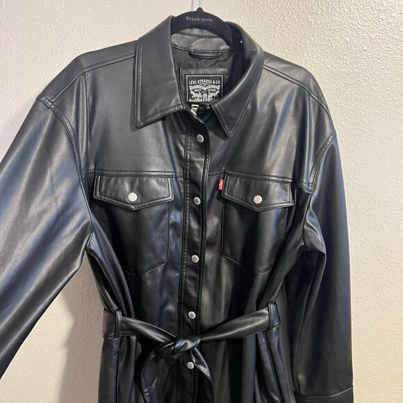 NWT Levi's Vegan Leather Coat Size XL - Picture 3 of 8